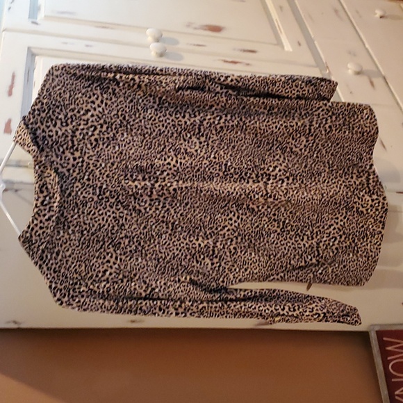 Anne Klein Button Up Leopard Blouse - Picture 6 of 8